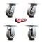 Service Caster 6 Inch Thermoplastic Caster Set with Roller Bearings 2 Swivel 2 Rigid SCC SCC-35S620-TPRRD-2-R-2 - alternate 4